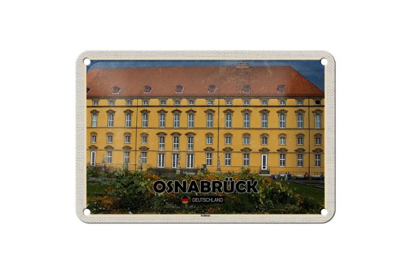 Blechschild Städte Osnabrück Schloss Mittelalter Deko 18x12cm Schild