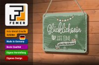 Blechschild Spruch Glücklichsein ist Entscheidung 18x12cm Schild