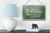 Blechschild Spruch Glücklichsein ist Entscheidung 18x12cm Schild