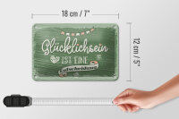 Blechschild Spruch Glücklichsein ist Entscheidung 18x12cm Schild