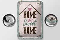 Blechschild Spruch Home sweet home 12x18cm Geschenk Dekoration