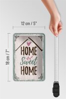 Blechschild Spruch Home sweet home 12x18cm Geschenk Dekoration