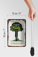 Blechschild Spruch Familie ist wie ein Baum 12x18cm Dekoration