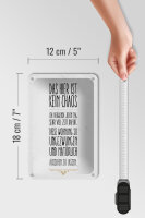 Blechschild Spruch Wohnung hier kein Chaos 12x18cm Geschenk Schild
