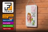Blechschild Spruch Gin & Tonic Mummy`s little Helper 12x18cm Schild