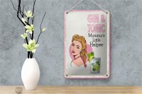 Blechschild Spruch Gin & Tonic Mummy`s little Helper 12x18cm Schild