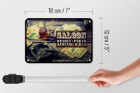 Blechschild Spruch Saloon Whisky Poker Dancing girls 18x12cm Schild