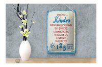 Blechschild Spruch Kinder wenn ich bis drei zähle 12x18cm Schild