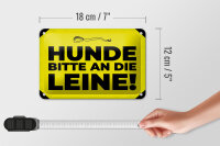 Blechschild Hundeschild Hunde bitte an die Leine 18x12cm Dekoration