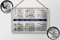 Blechschild Alkohol Fresh Cocktails Mojito Maragrita 18x12cm Schild