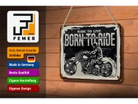 Blechschild Spruch Ride to live Born to ride 18x12cm Dekoration