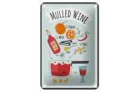 Blechschild Rezept Mulled Wine Orange Wine Anise 12x18cm Dekoration