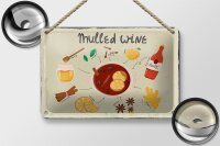 Blechschild Rezept Mulled Wine Anise Honey Apple 18x12cm Dekoration
