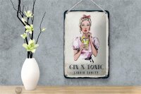 Blechschild Alkohol Gin & Tonic Liquid Sanity 12x18cm