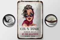 Blechschild Spruch Gin & Tonic Served Daily Milsted´s 12x18cm Schild