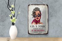 Blechschild Spruch Gin & Tonic Served Daily Milsted´s 12x18cm Schild