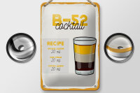 Blechschild Rezept B-52 Cocktail Recipe Orange 12x18cm Dekoration