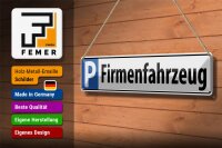 Blechschild Parken 46x10cm Parkplatzschild Firmenfahrzeug Dekoration