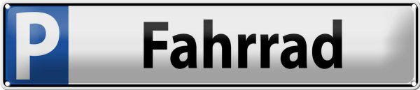 Blechschild Parken 46x10cm Parkplatzschild Fahrrad Dekoration
