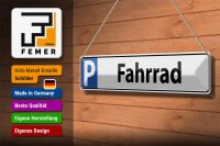 Blechschild Parken 46x10cm Parkplatzschild Fahrrad Dekoration