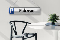 Blechschild Parken 46x10cm Parkplatzschild Fahrrad Dekoration
