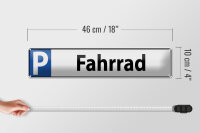 Blechschild Parken 46x10cm Parkplatzschild Fahrrad Dekoration