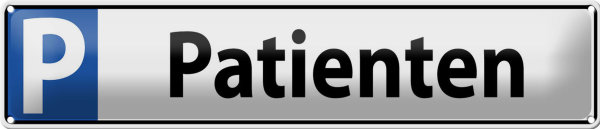 Blechschild Parken 46x10cm Parkplatzschild Patienten Dekoration