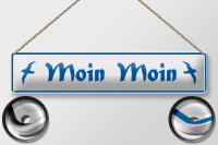 Blechschild Straßenschild 46x10cm Moin Moin guten...