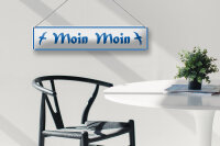 Blechschild Straßenschild 46x10cm Moin Moin guten Morgen Dekoration