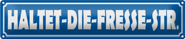 Blechschild Straßenschild 46x10cm haltet die Fresse Straße Dekoration
