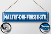 Blechschild Straßenschild 46x10cm haltet die Fresse Straße Dekoration