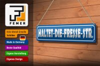 Blechschild Straßenschild 46x10cm haltet die Fresse Straße Dekoration
