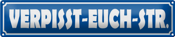 Blechschild Straßenschild 46x10cm verpisst euch Straße Dekoration