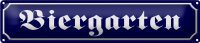 Blechschild Straßenschild 46x10cm Biergarten...
