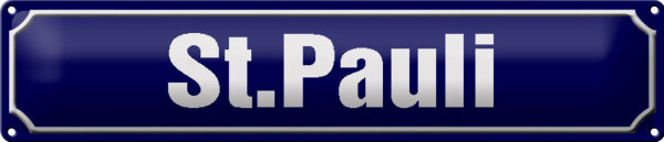 Blechschild Straßenschild 46x10cm St. Pauli Hamburg Dekoration