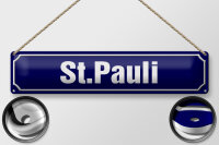 Blechschild Straßenschild 46x10cm St. Pauli Hamburg Dekoration