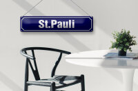 Blechschild Straßenschild 46x10cm St. Pauli Hamburg Dekoration
