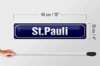 Blechschild Straßenschild 46x10cm St. Pauli Hamburg Dekoration