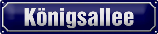 Blechschild Straßenschild 46x10cm Königsallee Düsseldorf Dekoration