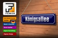 Blechschild Straßenschild 46x10cm Königsallee Düsseldorf Dekoration