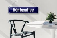 Blechschild Straßenschild 46x10cm Königsallee Düsseldorf Dekoration
