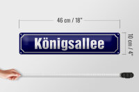 Blechschild Straßenschild 46x10cm Königsallee Düsseldorf Dekoration