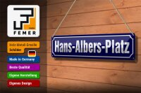 Blechschild Straßenschild 46x10cm HANS-ALBERS-PLATZ Hamburg Dekoration