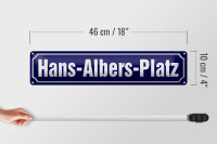 Blechschild Straßenschild 46x10cm HANS-ALBERS-PLATZ Hamburg Dekoration