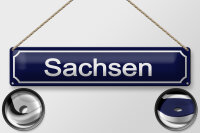 Blechschild Straßenschild 46x10 cm Sachsen blaues...