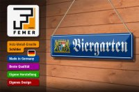 Blechschild Straßenschild 46x10cm Biergarten Oktoberfest Dekoration