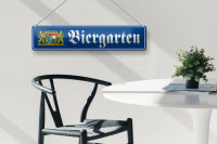 Blechschild Straßenschild 46x10cm Biergarten Oktoberfest Dekoration