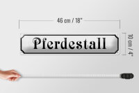 Blechschild Straßenschild 46x10cm Pferdestall Reiten Pferde Dekoration