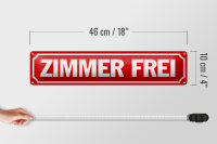 Blechschild Spruch 46x10cm Zimmer frei Gästezimmer Dekoration