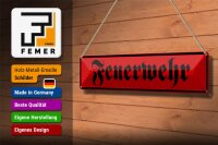 Blechschild Straßenschild 46x10cm Feuerwehr Dekoration
